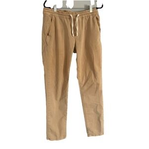 Marine Layer Chino Pants Mens Medium Tan Khaki Slim Fit Elastic Waist READ